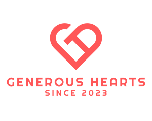 Giving - Heart Letter D Charity logo design