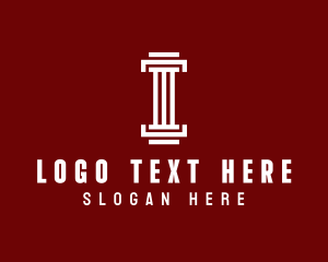 Lawyer - Legal Pillar Letter I logo design