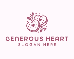 Cookie Floral Heart logo design