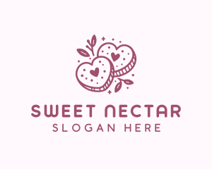 Cookie Floral Heart logo design