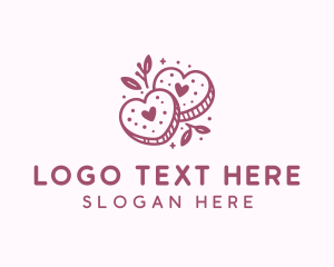 Food - Cookie Floral Heart logo design