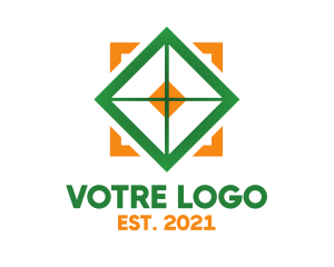 Crosshair - Orange Green Box Crosshair logo design