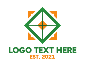 Architecture - Orange Green Box Crosshair logo design