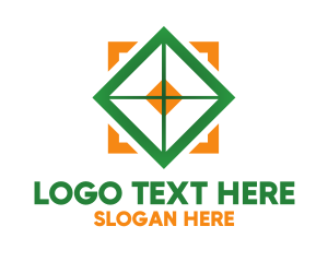 Orange Green Box Crosshair Logo