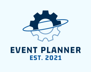 Planet - Engineering Gear Orbit logo design