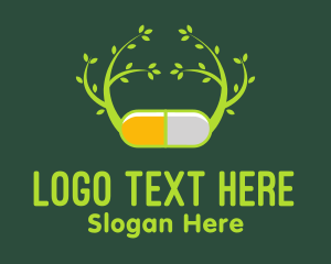 Herbal Medicine Capsule  logo design