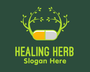 Herbal Medicine Capsule  logo design