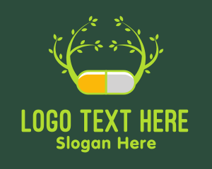 Vitamins - Herbal Medicine Capsule logo design