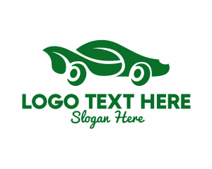 Car Silhouette - Green Eco Car logo design
