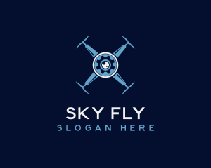 Drone Camera Quadcopter logo design