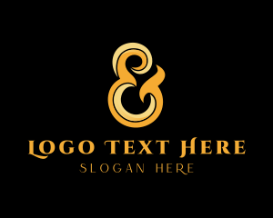 Gold - Luxury Ampersand Lettering logo design