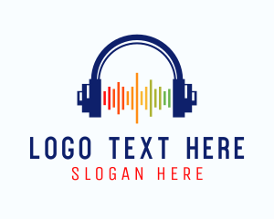Singing - Headset Music Wave logo design