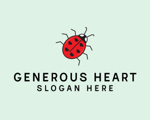 Ladybug Heart Insect logo design