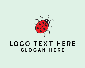 Cute - Ladybug Heart Insect logo design