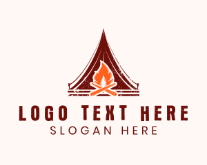 Exploration - Outdoor Campfire Tent logo design