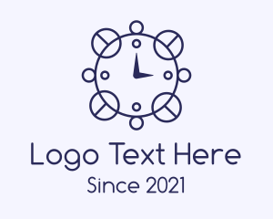 Fashion Accessories - Blue Line Art Clock logo design