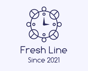 Blue Line Art Clock  logo design