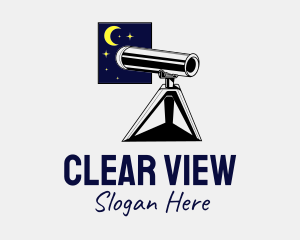 Window Stargazing Telescope logo design