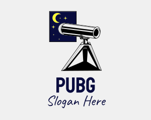 Moon - Window Stargazing Telescope logo design