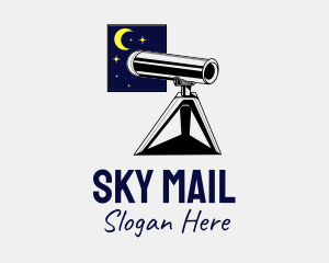 Window Stargazing Telescope logo design