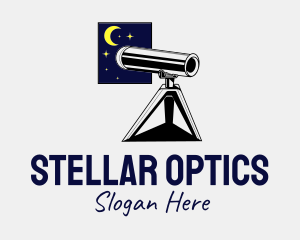 Telescope - Window Stargazing Telescope logo design