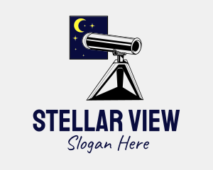 Window Stargazing Telescope logo design