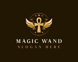 Luxury Ankh Wings logo design