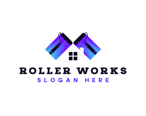 Roller - Paint Roller Renovation logo design
