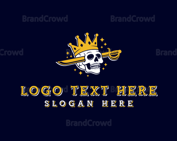 Crown Skull Sword Logo