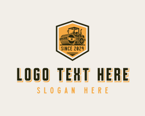 Builder - Steamroller Construction Machinery logo design