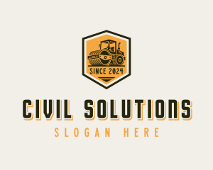 Steamroller Construction Machinery logo design