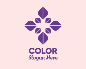 Purple Petal Flower  Logo