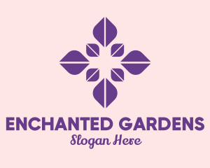 Purple Petal Flower  logo design