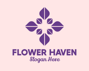 Purple Petal Flower  logo design