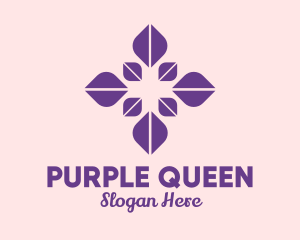 Purple Petal Flower  logo design