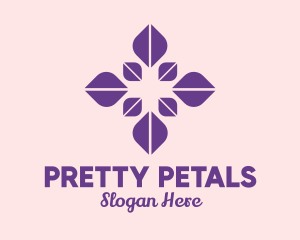 Purple Petal Flower  logo design