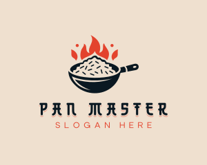 Pan - Flame Fried Rice logo design