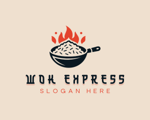 Stir Fry - Flame Fried Rice logo design