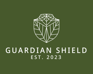 Leaf Shield Line Art logo design