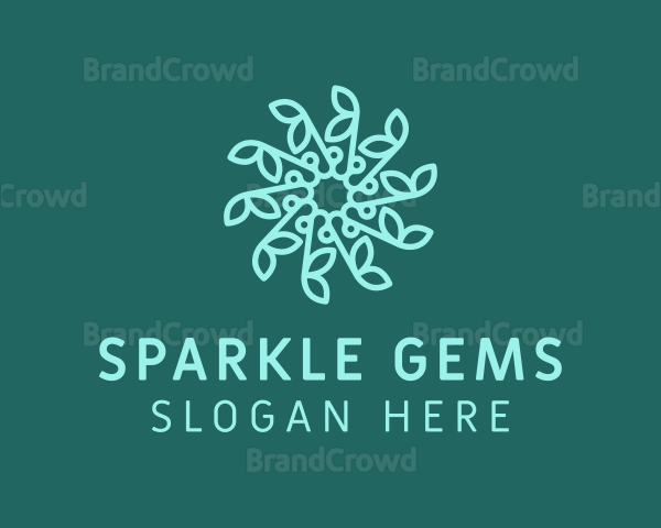 Blue Snowflake Flower Logo