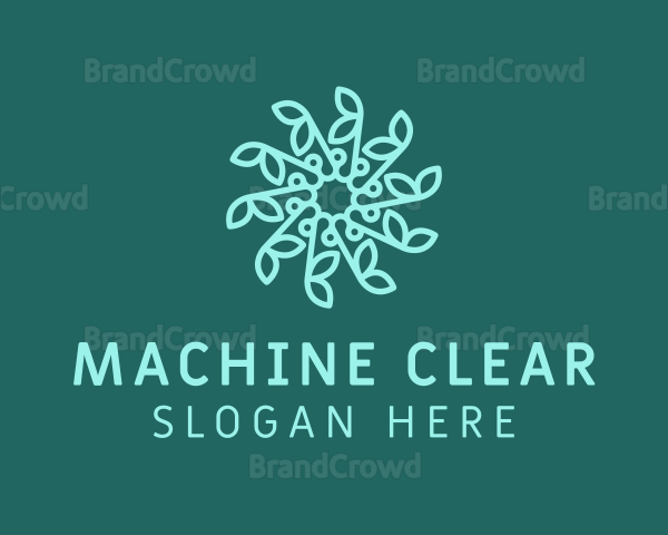 Blue Snowflake Flower Logo