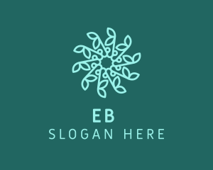 Blue Snowflake Flower Logo