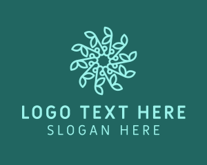 Blue Snowflake Flower Logo