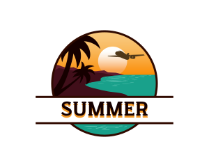 Flight Sea Sunset logo design