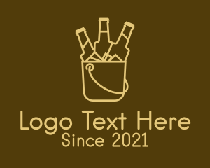 Drinking - Yellow Beer Bucket logo design