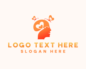 Psychology - Mental Health Heart Butterfly logo design