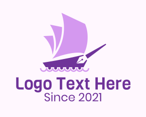 Purple - Pen Voyager Ship logo design