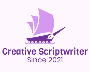 Pen Writing Ship logo design