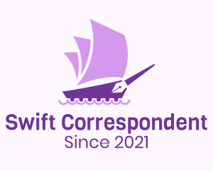 Pen Writing Ship logo design