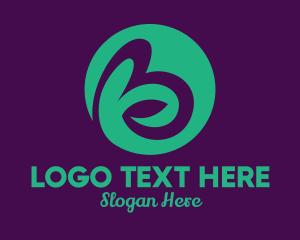Supplement - Green Leaf Circle Letter B logo design
